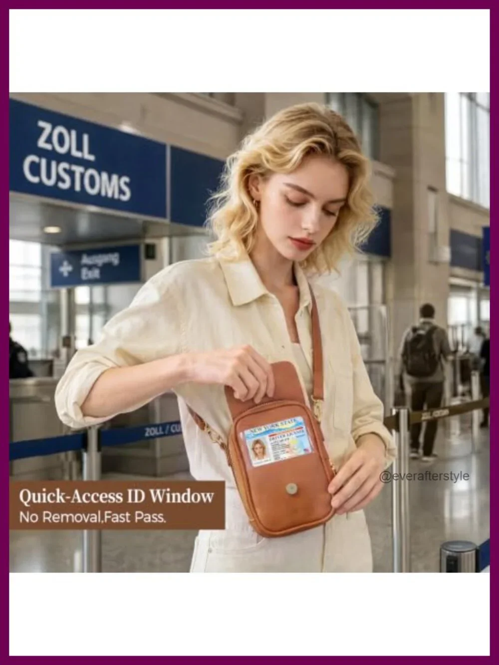 Crossbody Phone Purse with Touchscreen Window RFID Blocking Anti Theft PU